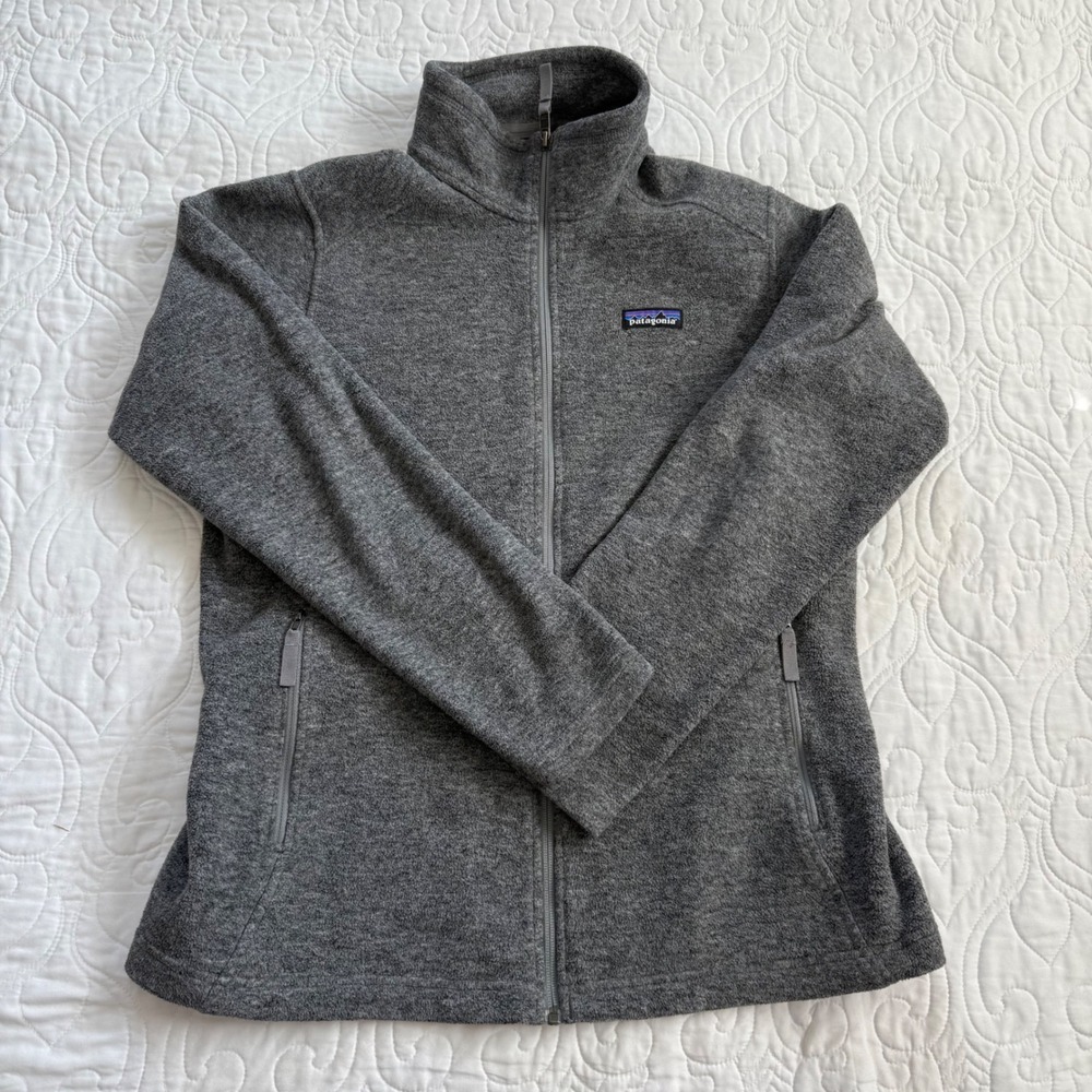 Patagonia Synchilla Full Zip Fleece Outdoor Hiking Jacket Gray Womens Large EUC